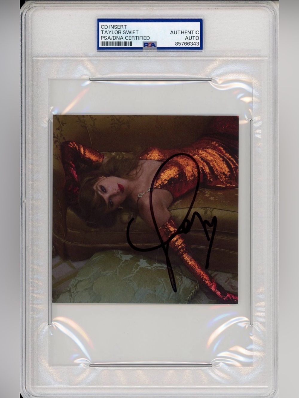 Signed Taylor Swift Life of a Showgirl CD photo PSA/DNA Autograph Certified